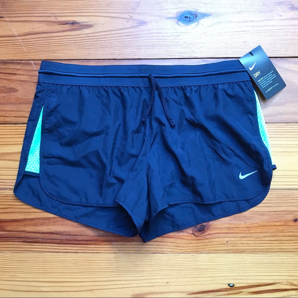 Nike Dri-Fit Navy Green Running Shorts, NWT, M